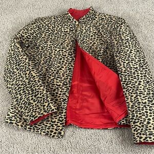 Flores & Flores Jacket Women’s 12 Leopard Open Front Layering Evening Glam R2